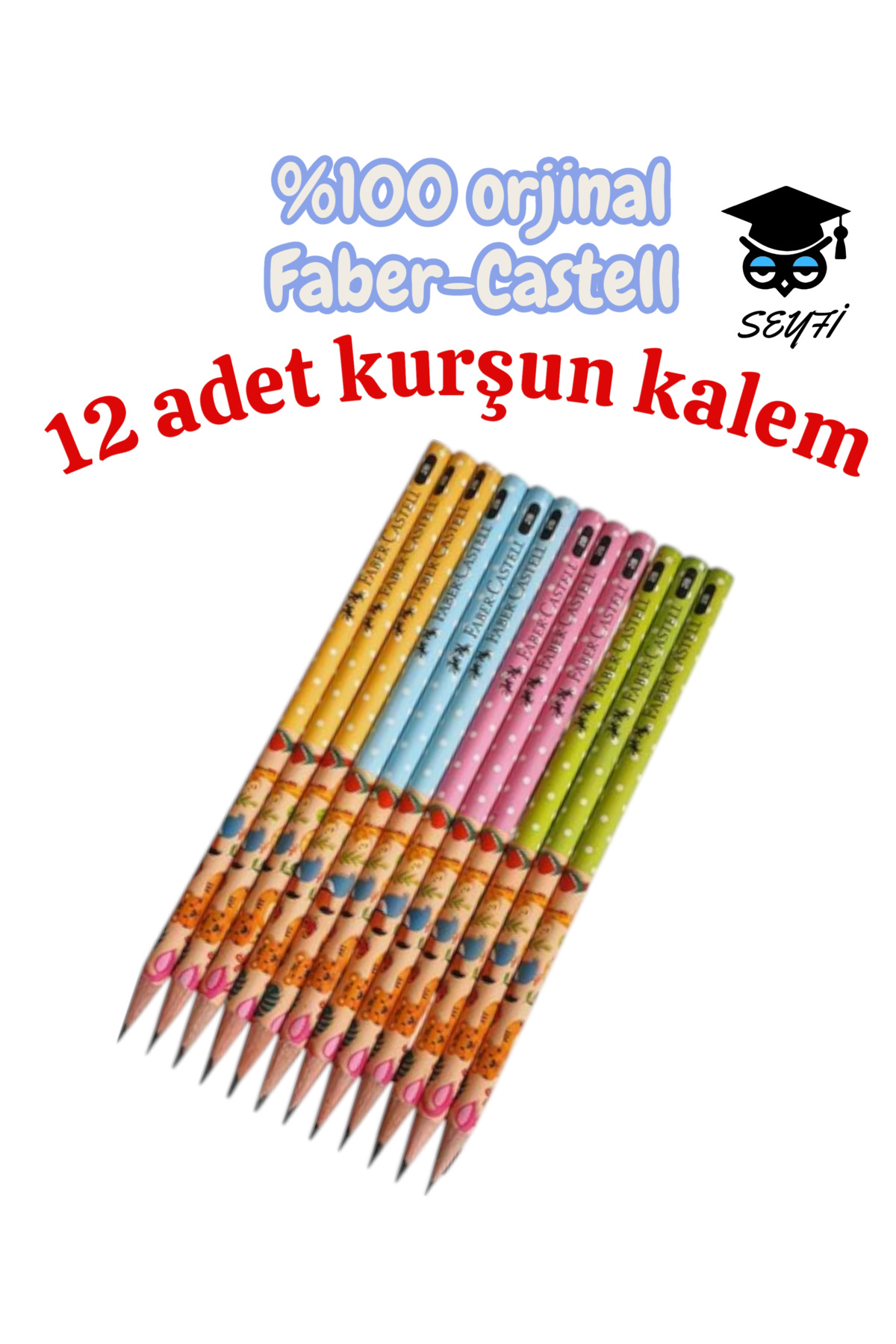 مداد مشکی فابر کاستل طرح ابرهای بامزه - بسته ۱۲ عددی